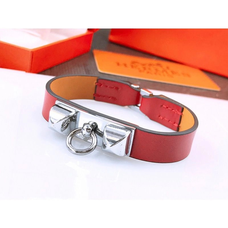 Hermes Micro Rivale Bracelets Swift Calfskin Silver Hardware - Image 4