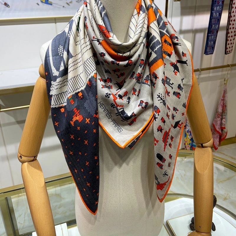 Hermes Parcours Sans Faute Scarf 100 In Blue - Image 4