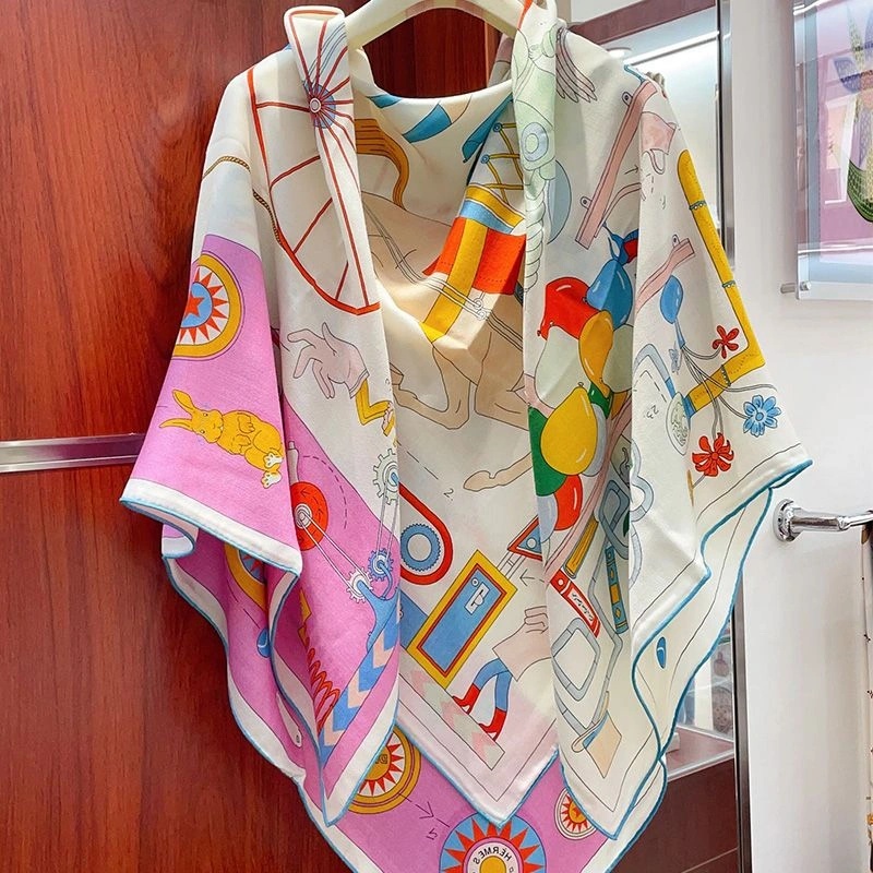 Hermes Tea For Two Shawl 135 In Pink - Image 3