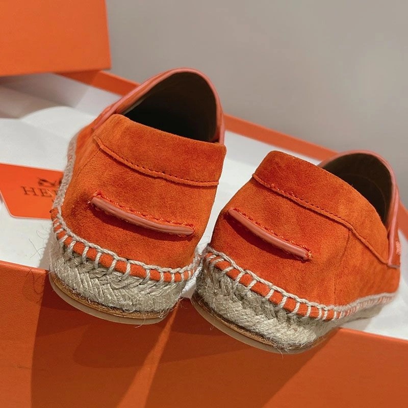 Hermes Trip Espadrilles Women Suede In Orange - Image 4