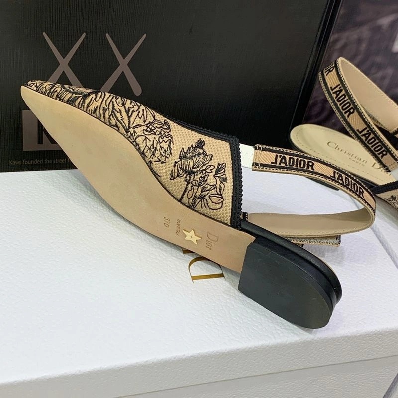 J'Adior Slingback Pumps Women Jardin d'Hiver Motif Canvas Beige - Image 7