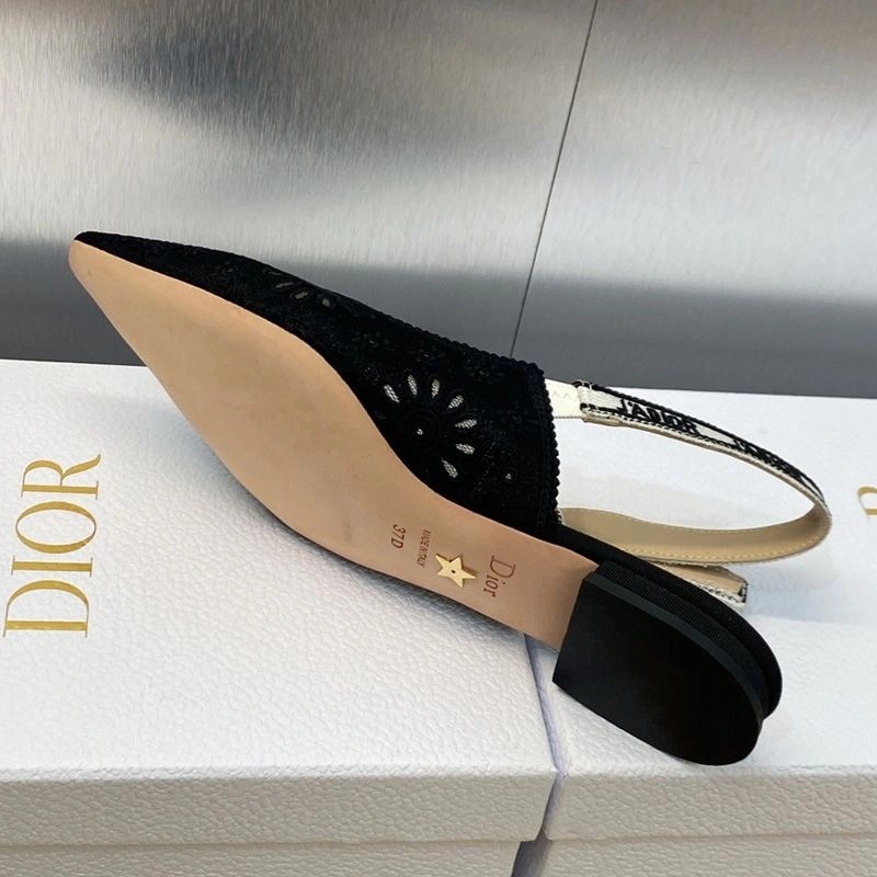 J'Adior Slingback Pumps Women Saint-Gall Floral Motif Mesh Black - Image 7