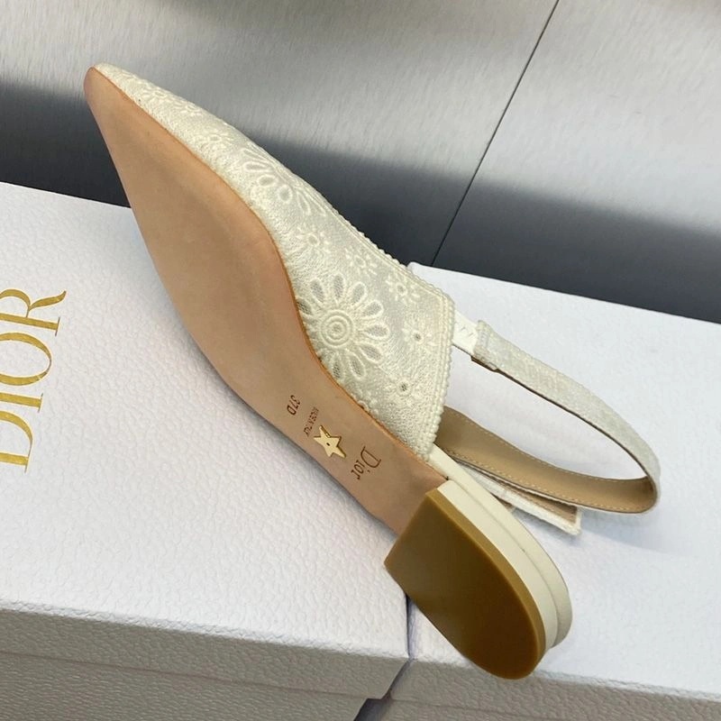 J'Adior Slingback Pumps Women Saint-Gall Floral Motif Mesh White - Image 7