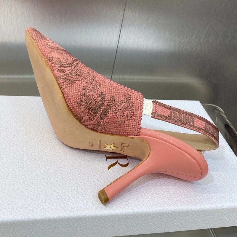J'Adior Slingback Pumps Women Toile de Jouy Sauvage Motif Canvas Pink - Image 3