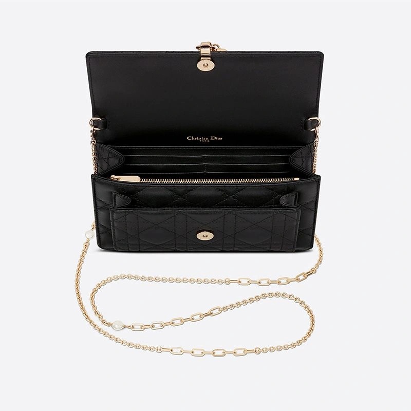 Lady Dior Chain Pouch Cannage Lambskin Black - Image 3