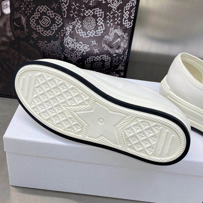 Walk'N'Dior Platform Sneakers Unisex Canvas White - Image 4