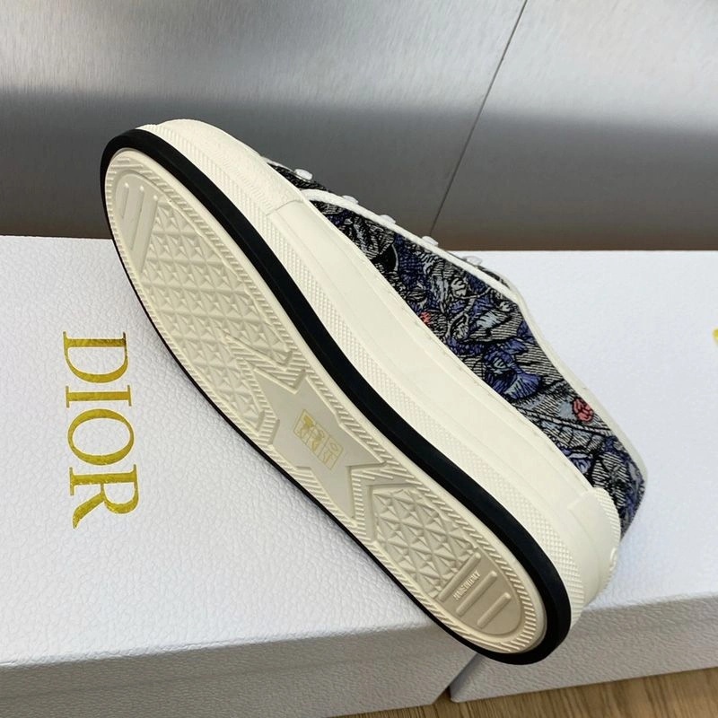 Walk'n'Dior Platform Sneakers Unisex Jardin Magique Motif Canvas Blue - Image 4