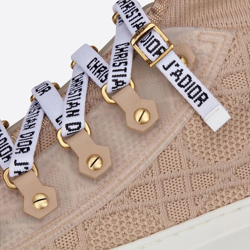 Walk'n'Dior Sneakers Women Cannage Technical Mesh Apricot - Image 4